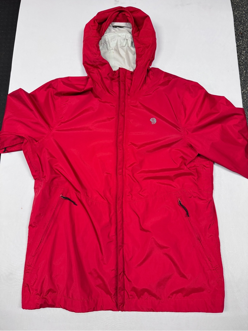 Mountain Hardwear Men’s Large Red Rain Jacket Full Zip With Hood - Picture 2 of 7
